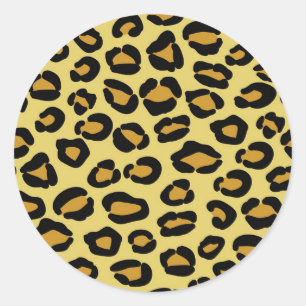 Leopard Pattern Classic Round Sticker