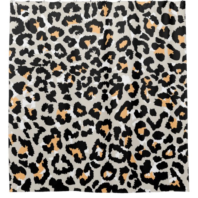 leopard pattern colored wild seamless shower curtain (Front)