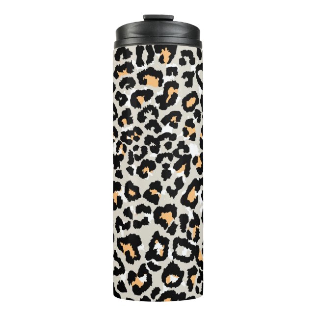leopard pattern colored wild seamless thermal tumbler (Front)