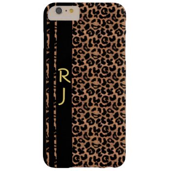 Leopard Pattern Custom Monogrammed Barely There Iphone 6 Plus Case by ArtByApril at Zazzle