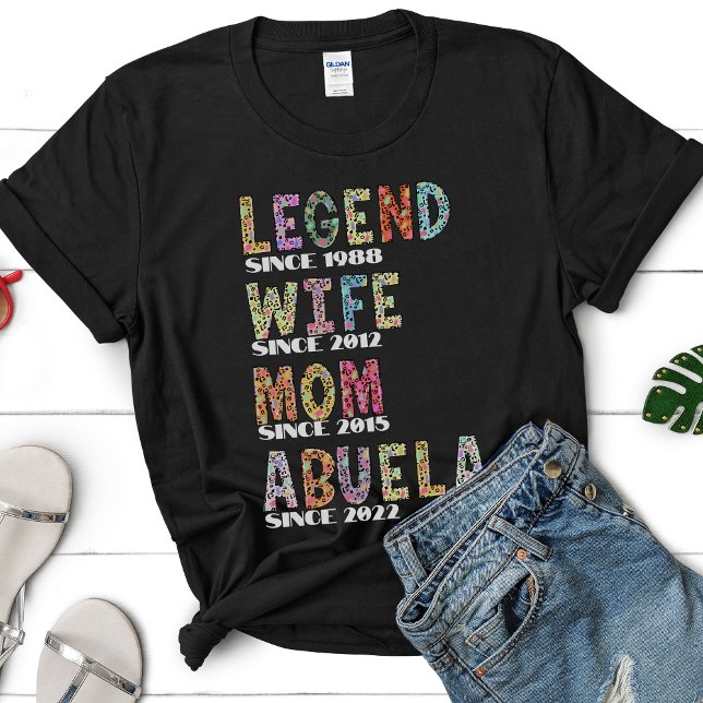 Leopard Pattern Cute Gift Mother Mom Legend Wife T-Shirt (Creator Uploaded)