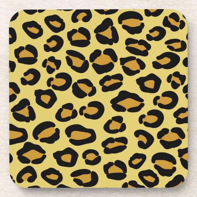 Leopard Pattern Drink Coaster (Front)
