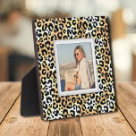 Leopard Pattern Frameless Photo Easel Back Plaque<br><div class="desc">Made to look dimensional, a leopard pattern creates a beautiful frame for your favorite photo on this tabletop plaque with a built-in easel. The image is put directly on the hardboard panel for a stunningly crisp image with an easy wipe clean surface. Great as a gift or to display your...</div>