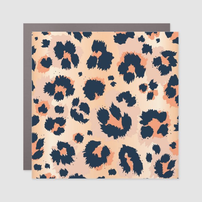 Leopard Pattern: Funny Seamless Design Car Magnet (Front)