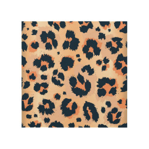 Leopard Pattern: Funny Seamless Design Wood Wall Art