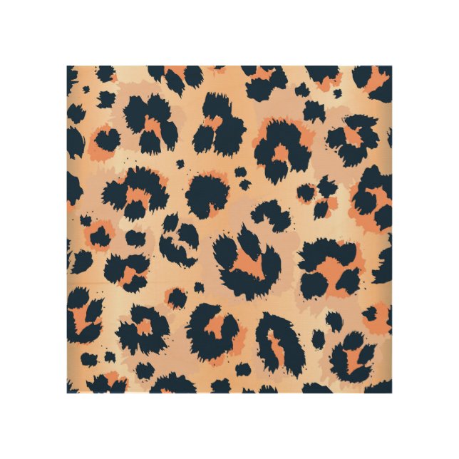 Leopard Pattern: Funny Seamless Design Wood Wall Art (Front)