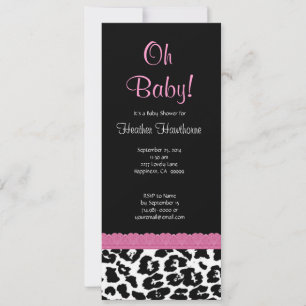 Leopard Pattern Girl Baby Shower V12 Invitation