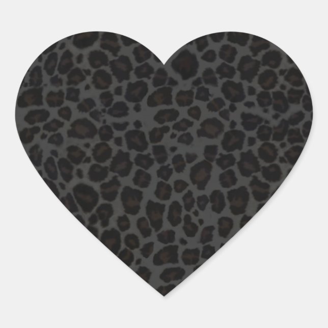 Leopard Pattern Heart Sticker (Front)