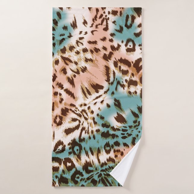 Leopard pattern illustration, animal print  bath towel (Bath Towel)