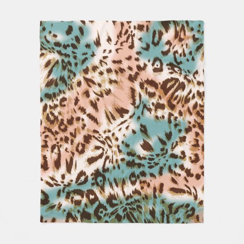 Leopard pattern illustration animal print  fleece blanket