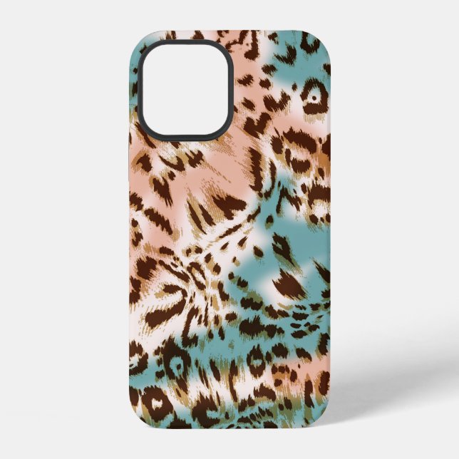 Leopard pattern illustration, animal print  iphone case (Back)