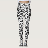 Abstract pattern with black and white wavy lines leggings