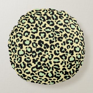Leopard Pattern in Mint Green on Oatmeal