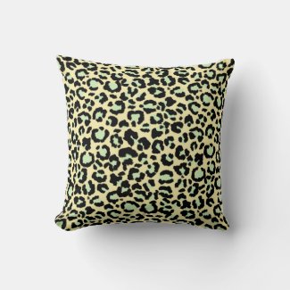 Leopard Pattern in Mint Green on Oatmeal