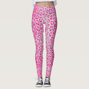 Leopard pattern in pink and grey adult cloth leggings