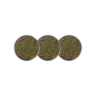 Leopard Pattern in Raspberry on Lime Green Golf Ball Marker