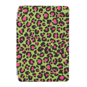 Leopard Pattern in Raspberry on Lime Green iPad Mini Cover