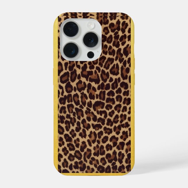Leopard Pattern iPhone 15 Pro Case – Bold Animal  (Back)