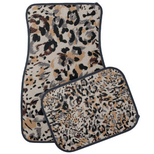 Leopard pattern, jaguar pattern, animal fur car floor mat