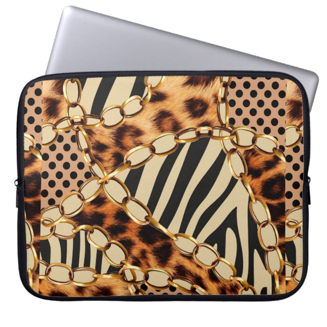 Leopard Pattern, Leopard Print, Animal print,  Laptop Sleeve (Front)