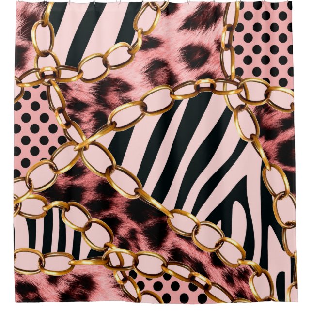 Leopard Pattern, Leopard Print, Animal print,  Shower Curtain (Front)