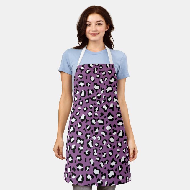 Leopard Pattern, Leopard Spots, Purple Leopard Apron (Worn)