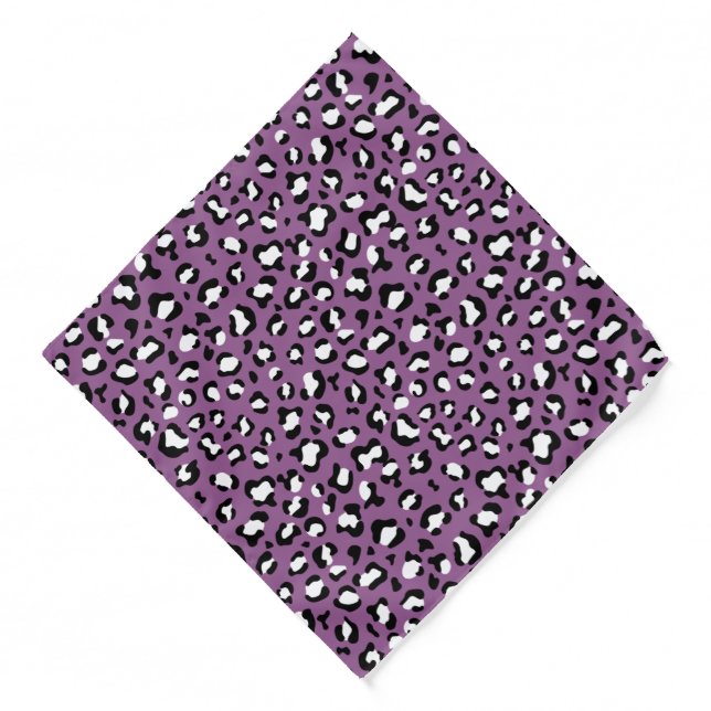 Leopard Pattern, Leopard Spots, Purple Leopard Bandana (Front)