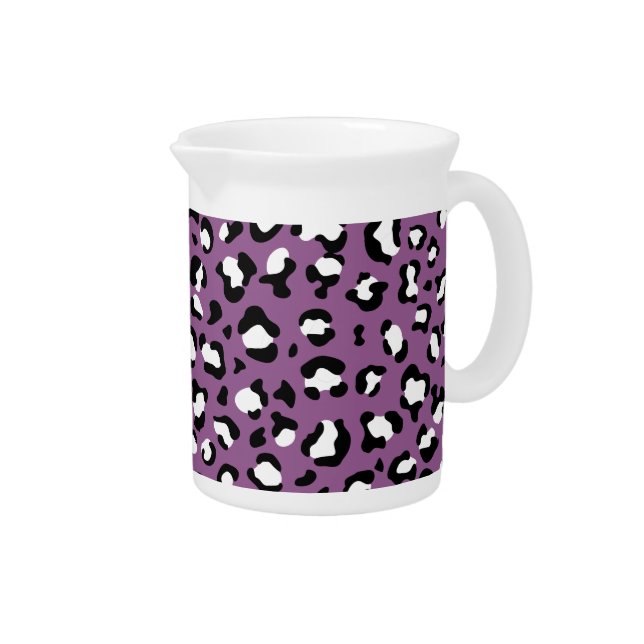 Leopard Pattern, Leopard Spots, Purple Leopard Beverage Pitcher (Right)
