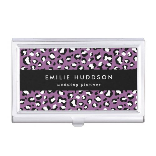 Leopard Pattern Leopard Spots Purple Leopard Business Card Case