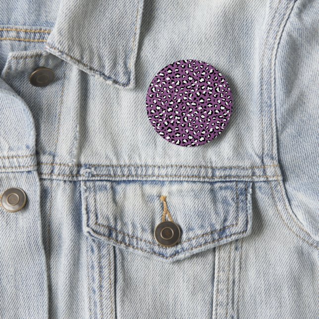 Leopard Pattern, Leopard Spots, Purple Leopard Button (In Situ)