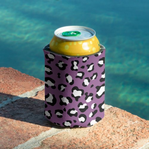 Leopard Pattern Leopard Spots Purple Leopard Can Cooler