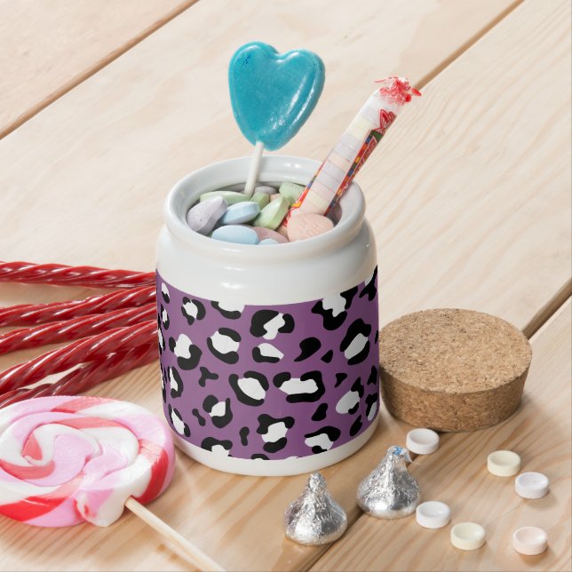Leopard Pattern, Leopard Spots, Purple Leopard Candy Jar (In Situ)