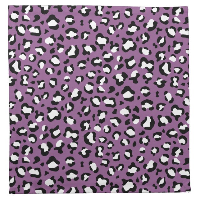 Leopard Pattern, Leopard Spots, Purple Leopard Cloth Napkin (Front)