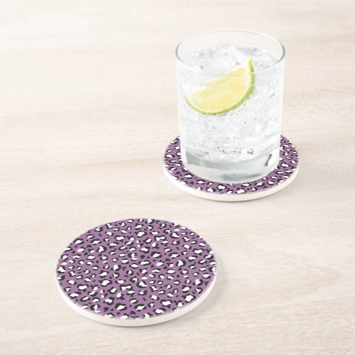 Leopard Pattern Leopard Spots Purple Leopard Coaster