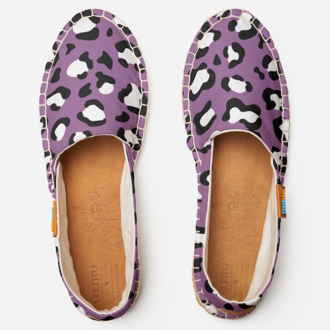 Leopard Pattern, Leopard Spots, Purple Leopard Espadrilles (Front)
