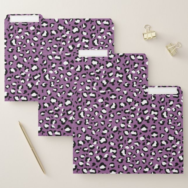 Leopard Pattern, Leopard Spots, Purple Leopard File Folder (Set)