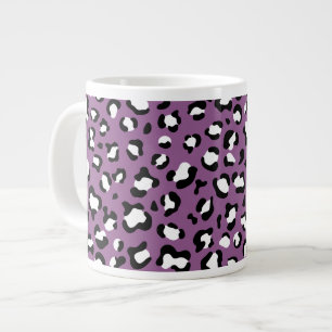Leopard Pattern, Leopard Spots, Purple Leopard Giant Coffee Mug