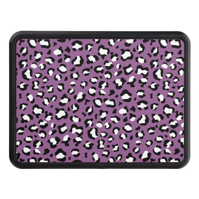 Leopard Pattern, Leopard Spots, Purple Leopard Hitch Cover (Front)