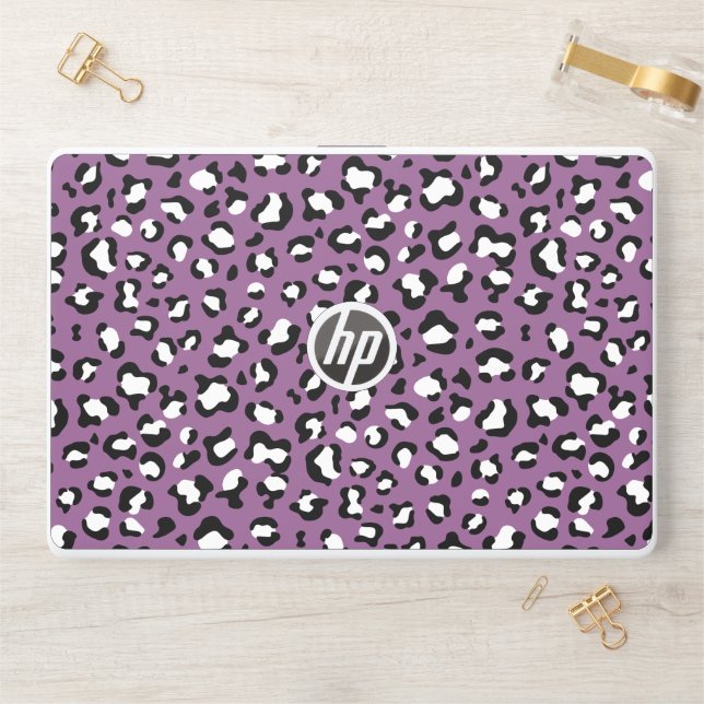 Leopard Pattern, Leopard Spots, Purple Leopard HP Laptop Skin (Desk)