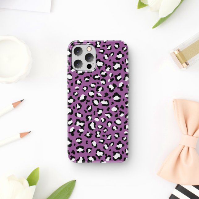 Leopard Pattern, Leopard Spots, Purple Leopard iPhone Case (Creator Uploaded)