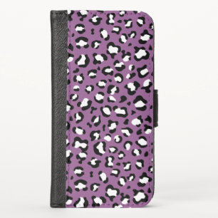 Leopard Pattern, Leopard Spots, Purple Leopard iPhone X Wallet Case