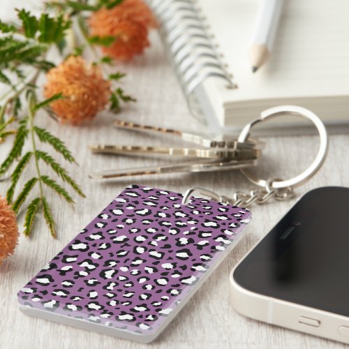 Leopard Pattern Leopard Spots Purple Leopard Keychain