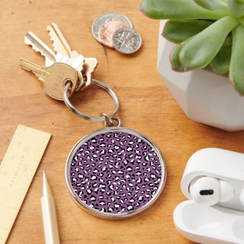 Leopard Pattern Leopard Spots Purple Leopard Keychain