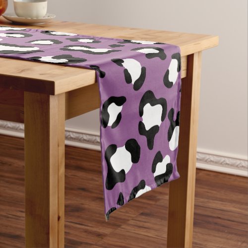 Leopard Pattern Leopard Spots Purple Leopard Medium Table Runner