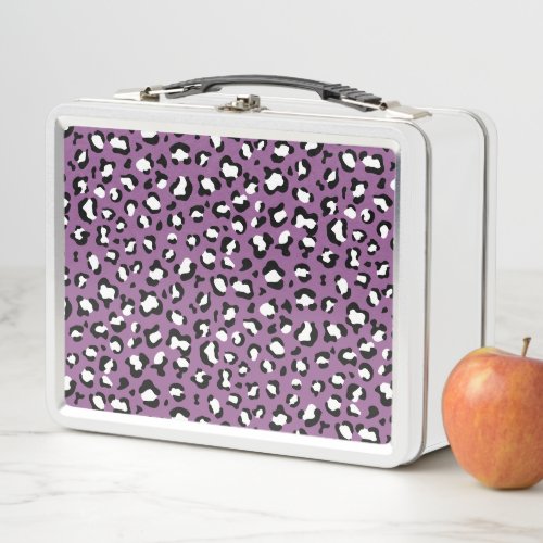 Leopard Pattern Leopard Spots Purple Leopard Metal Lunch Box