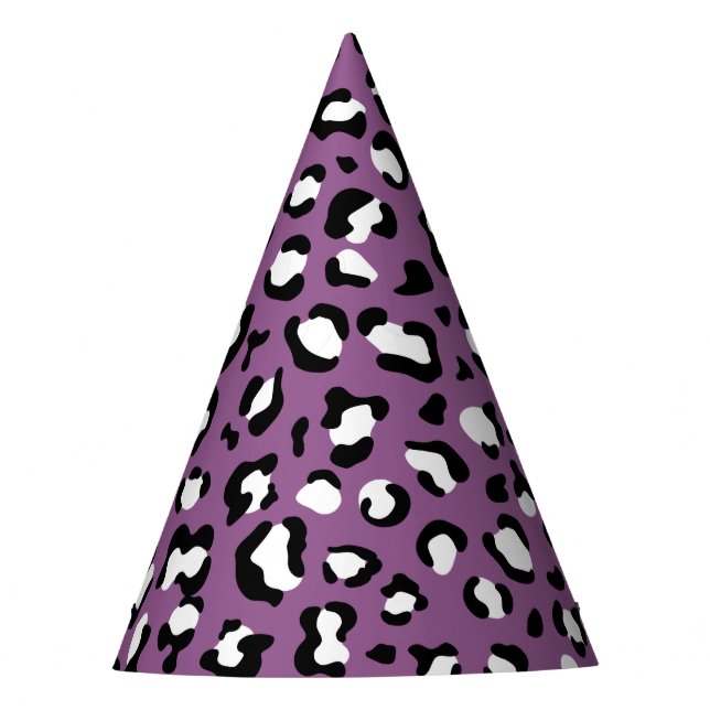 Leopard Pattern, Leopard Spots, Purple Leopard Party Hat (Front)