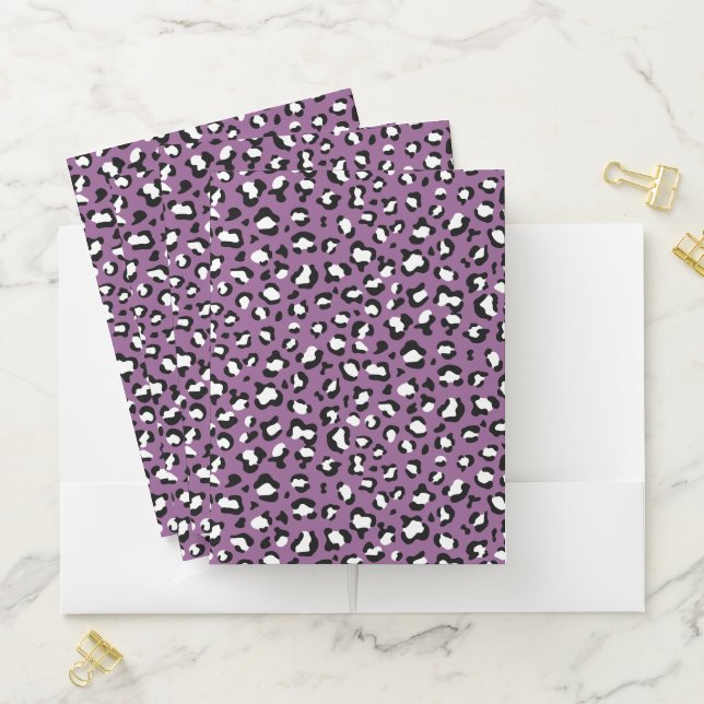 Leopard Pattern, Leopard Spots, Purple Leopard Pocket Folder (In Situ)