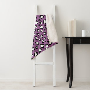 Leopard Pattern, Leopard Spots, Purple Leopard Sherpa Blanket