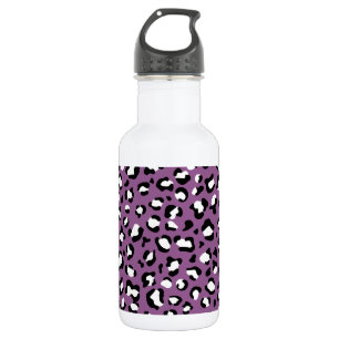 Leopard Pattern, Leopard Spots, Purple Leopard Stainless Steel Water Bottle