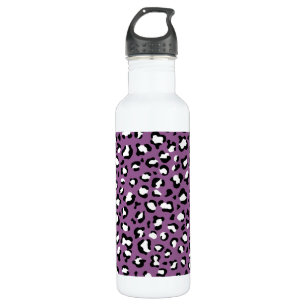 Leopard Pattern, Leopard Spots, Purple Leopard Stainless Steel Water Bottle